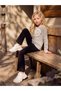 Girls' Cuffed Flared Leggings with a Waistband