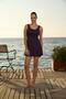 22500 Premium Women's Strappy Solid Color Backless Dress Swimsuit with Shorts (Tights)