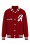 Buttoned a Print 3-Strap College Claret Red Boy's Jacket 8088