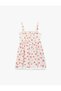 Lace-Detail Cherry-Patterned Pleated Strappy Dress - 2