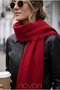 Red Viral Soft-Touch Winter Shawl with Tassel Details and a Textured Wool Finish / Long Scarf - 2