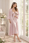 Satin Nightgown and Robe Long Set-Bridal & Honeymoon Collection - 2