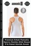 Premium Men's Cotton Rambo Athletic Tank Top, White, 3-Pack, Casual, Stretchy