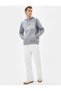 Hooded Sweatshirt with Slogan Print and Kangaroo Pocket Detail