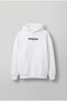 Men's Oversized Hooded Sweatshirt with Back Print, Black and Ecru - 5