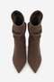 Women's Pointed Toe, Ruched-Ankle, High-Heeled Casual Boots by Ceyrin in Brown Suede - 7