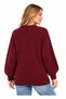 M1720032 Button-Front Cardigan Women's Sweatshirt BURGUNDY - 3