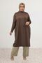 28092 Plus-Size Drop-Sleeve Jersey Tunic - Brown