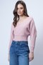 Women's Powder-Colored Front-and-Back V-Neck Double-Breasted Wrap Blouse Alc-019-053-Blz - 4