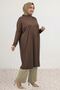 28092 Plus-Size Drop-Sleeve Jersey Tunic - Brown - 4