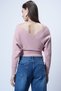 Women's Powder-Colored Front-and-Back V-Neck Double-Breasted Wrap Blouse Alc-019-053-Blz - 6