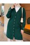 Knit Cardigan with Sleeve Details - 3176 - Emerald Green