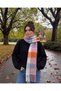 Women's Soft Textured Tassel Plaid Patterned Shoulder Shawl - 3