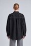 Black Denim Shirt with White Pockets - 4