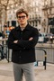 Men's Premium Black Transitional Jacket with Cashmere Buttons - 6