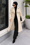 Double-Breasted Lapel Shoulder Pad Detailed Cashmere Coat Tsd260378 Beige - 5