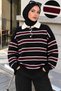 Half-Button Striped Polo Collar Sweater Tsd260380 Black - 2
