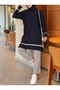 Striped Knit Tunic with Stripe Detail - 3402 - Navy Blue (Ös)