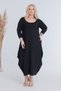 Women's Black Maxi Dress with Wide Neckline and Hip-Covering Design in Plus Sizes - 4
