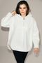 Souci hooded half-zip sweatshirt with a short front and long back, comfortable ecru color. - 4
