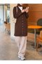 Knit Cardigan with Sleeve Details - 3176 - Dark Coffee