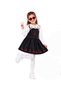 Girls' Denim Overalls Set with Cherry Embroidery, 2-Piece Set: White Blouse and Denim Overalls. - 2