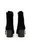 Genuine Suede Leather Black Women's Chelsea Heeled Boots - ZB275911 - 4
