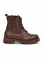 Coffee-Colored Leather-Upper, Lace-Up, Zip-Up Boots, Fur-Lined, Heat-Retaining Women's Boots 552255 - 3