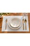 Set of 4 PVC American-Style Placemats, 30x45 cm, White with Geometric Patterned Design, for Tables and Plates
