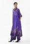 Women's Purple Italian 100% Cotton Velvet Zebra-Print Shirt Dress with Pants Velvet Set, Sizes 38–44 - 4