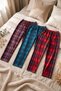 3-Piece Suede, Oversized, Plaid Pajama Bottoms