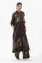 Women's Brown Italian 100% Cotton Velvet Zebra-Print Shirt Dress with Pants Velvet Set, Sizes 38–44 - 4