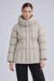 High Collar Goose Feather Coat Beige