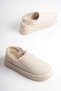 Women's beige suede winter slippers with fur lining, back strap, and 5cm thick sole, tr04mk06b. - 4
