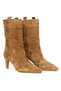 Genuine Suede Leather Women's Short-Heeled Tobacco-Colored Boots - ZC564 - 2