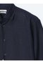 Navy Solid Regular Fit Long-Sleeve Plain Weave Casual Cotton Blend Shirt 10161121-200 - 7