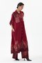Women's Burgundy Italian 100% Cotton Velvet Zebra-Print Shirt Dress with Pants Velvet Set, Sizes 38–44 - 4