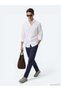 White Solid Regular-Fit Long-Sleeve Woven Casual Cotton Blend Shirt 10161121-500 - 3