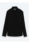Black Solid Regular-Fit Long-Sleeve Woven Casual Cotton Blend Shirt 10161121-100 - 6