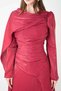Organza Fabric Design Dress Suitable for Hijab - Bordo - 4
