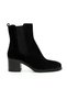Genuine Suede Leather Black Women's Chelsea Heeled Boots - ZB275911