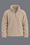 Men’s Mock Neck Half-Zip Winter Beige Fleece Sweatshirt - 5