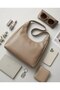 Cream (Beige) Soft Matte Leather-Look Single-Layer Shoulder Bag, 33x22 cm, Women's Everyday Use GEN01