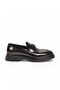 Black Genuine Leather Loafers with Buckle Detail—Stylish Men's Casual Shoes 152-24224