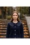 MODAL LACE COLLAR, BEJEWELED BUTTONS, STYLISH SOFT CARDIGAN (65 CM)