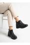 Women's black genuine leather orthopedic non-slip sole warm daily boots - 2