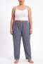 Women's Battal-Size Pajama Bottoms, 2-Piece Set, Navy Blue Checked with Blue Pattern - 4