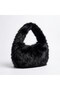 Black Plush Women's Clutch Bag, Soft-Fur-Lined Mini Shoulder Bag GEN01 - 2