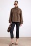 Oversized Short Coat with Mock Neck, BROWN 3203 - 3