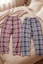 Women's Battal Size Pajama Bottoms, 2-Piece Set, Burgundy and Navy Blue Plaid